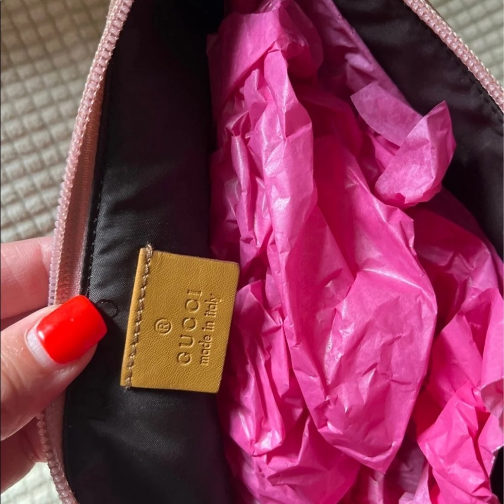 Gucci Suede pink/tan baguette - Picture 6 of 9
